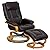 Flash Furniture Contemporary Black Leather Recliner/Ottoman with Swiveling Maple Wood Base from Flash Furniture