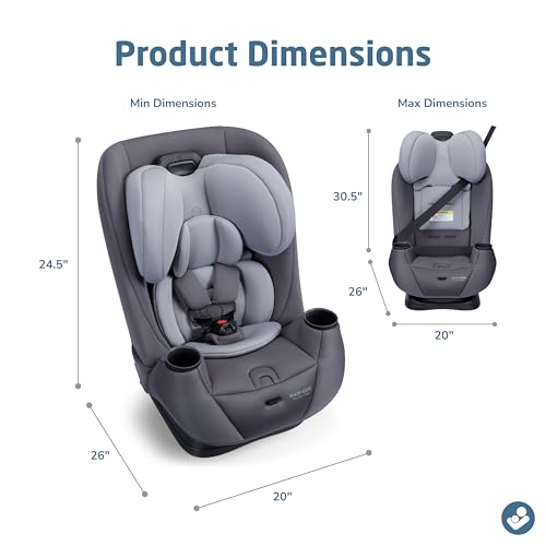 Maxi-Cosi Pria All-in-One Convertible Car Seat, Infant to Toddler Car Seat, Easy-Install Harness, Machine-Washable Cover, 5-100 lbs, Sea Salt - Thumbnail 7