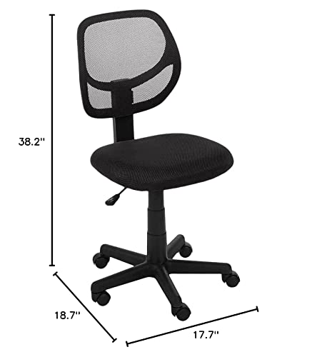 Amazon Basics Low-Back, Upholstered Mesh, Adjustable, Swivel Computer Office Desk Chair, Black #TOP2