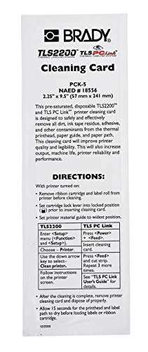 Brady PCK-5 TLS 2200 and BMP61 Label Printers Accessory, Cleaning Kit, Black