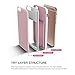 Slider 3-Layer TPU and PC Slim Bumper Wallet Case with Card Slot for iPhone 6s Plus / 6 Plus - Baby Pink