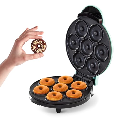 DASH Mini Donut Maker Machine for Kid-Friendly Breakfast, Snacks, Desserts & More with Non-stick Surface, Makes 7 Doughnuts - Aqua