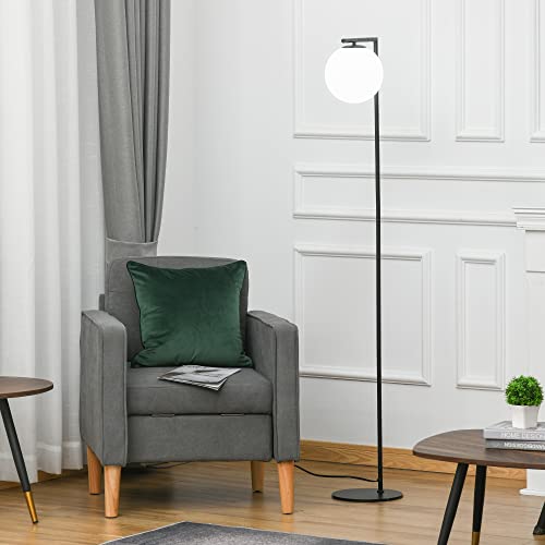 Homcom Metal Floor Lamp, Standing Light With 350° Adjustable Lampshade For Living Room, Bedroom, Office, Black #TOP1
