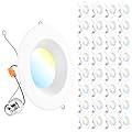 Sunco 32 Pack 6 Inch LED Recessed Light, Retrofit Downlight Can Lights for Ceiling, Baffle Trim, 1050 LM, 13W (75W Equivalent), Selectable CCT 2700K/3000K/3500K/4000K/5000K, Dimmable, Damp Rated UL