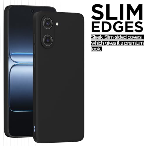 Image of Outlouders Back Cover for OnePlus Nord CE 5 5G | Camera Protection | Durable Soft Matte Silicone Bumper Case (Black)