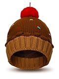 Geyoga Cupcake Beanie Hat for Women Valentine's Day Winter Knitted Ice Cream Costume Hat Crochet Cake Beanie for Adult Gifts(1 Pcs,Chocolate)