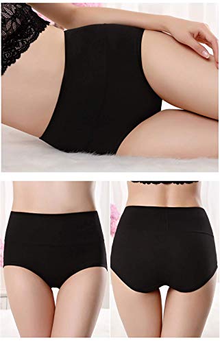 UMMISS Laides Panties, Cotton Solid Womens Underwear Brief High Waist Multipack Lingerie,Multi,M