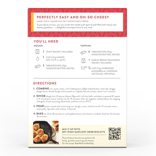 King Arthur Baking Company Pull-Apart Garlic Bread Mix Kit 15.25 oz., Baking Mix - Ready in 1 hour