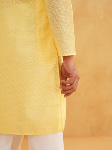 Image of Sojanya (Since 1958 Motifs Embroidered Thread Work Pure Cotton Straight Kurta With Churidar