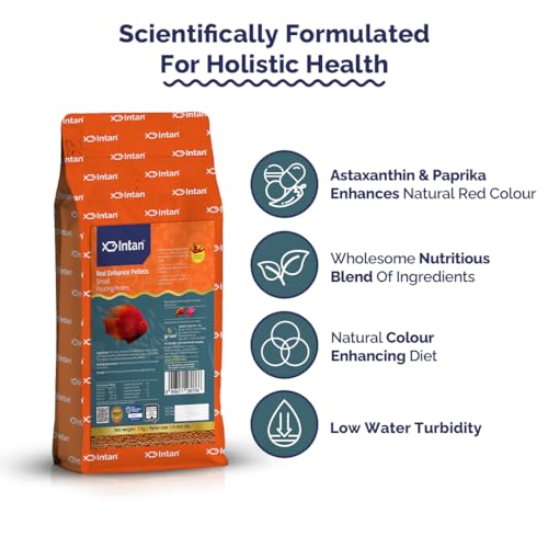 Image of Intan Red Enhance Pellets (Small 1.5mm Floating) | 1Kg - Highly Nutritious Ornamental Fish Food for Parrotfish & Red Coloured Fish | Growel Feeds