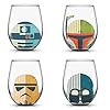 JoyJolt Star Wars™ Helmet Hues Tumblers Stemless Glasses. Set of 4 19oz Stemless Drinking Glass, Star Wars Kitchen Glasses. Star Wars Gifts and, Star Wars Collectibles for Adults