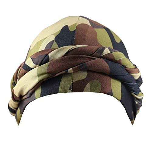 4Pack Turban For Men Halo Turban Vintage Turban Twist Head Wraps Elastic Modal And Satin Lined Turban Scarf Tie For Hair (Camouflage Colour) #TOP2
