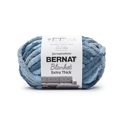 Image of Bernat Blanket Extra Thick Glacier Yarn - 1 Pack of 21.12oz /598.74g - 100% Polyester - #7 Jumbo - 72 Yards - Chunky Yarn for Hand Knitting, Crocheting, Crafts & Amigurumi