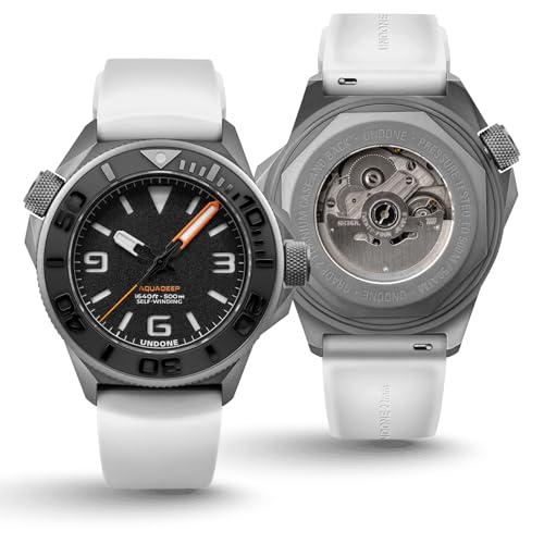 Image of UNDONE Aquadeep Automatic Dive Watch for Men 43mm 500M Water Resistance Wristwatch Diver for Men with Rubber Strap