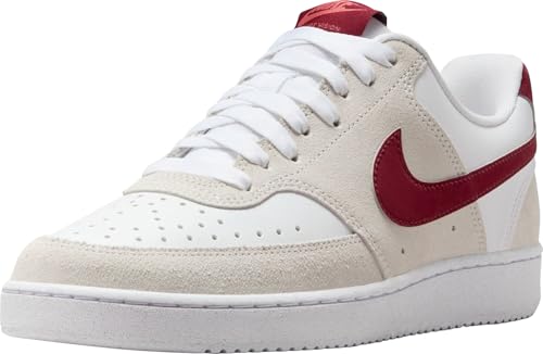 Nike Damen W Court Vision Lo Sneaker, White Team Red Adobe Dragon Red, 38.5 EU