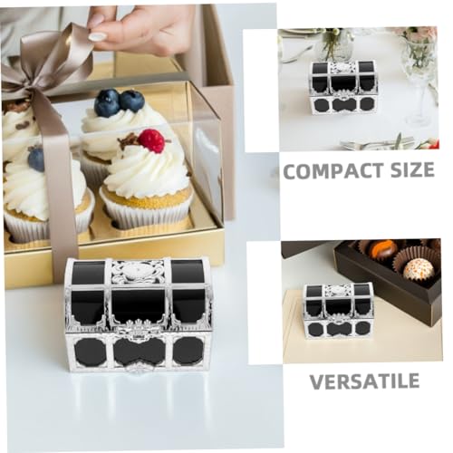 Coffres miniatures argentés en plastique Uonlytech pour décorations et fêtes