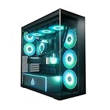 ARCTIC Xtender Black (Mirror Glass) - PC-Gehäuse, Verspiegeltes Glas, 2X 420 mm Radiator Support, Full Tower, Big Tower, E-ATX, 5X A-RGB Lüfter vormontiert - Schwarz