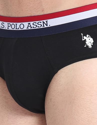 Image of U.S. Polo ASSN. Mens EB002 Anti Microbial Signature Cotton Stretch Underwear Brief -Pack of 3