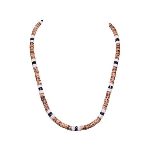 BlueRica Puka & Coconut Shell Beads Necklace (18")