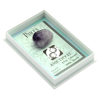 Zodiac Birthstone Crystal Gift Box - Pisces (Amethyst) by CrystalAge