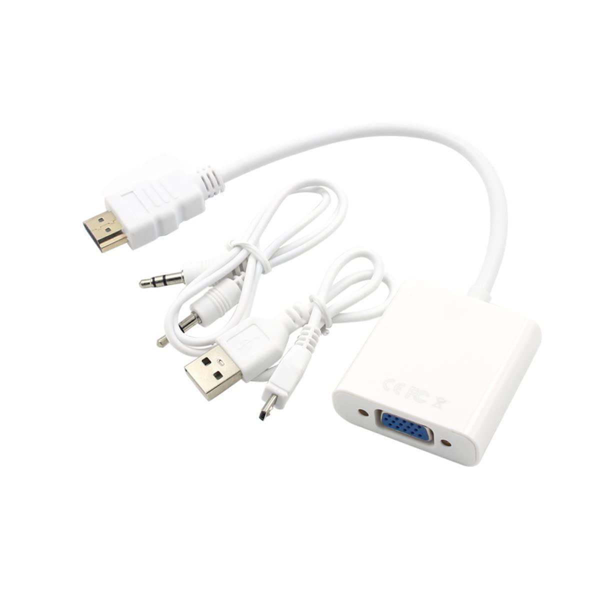 BRIGHTFUFU to Adapter with Audio and USB Converter for Laptop Computer and Projector Supports Resolution Play Design White