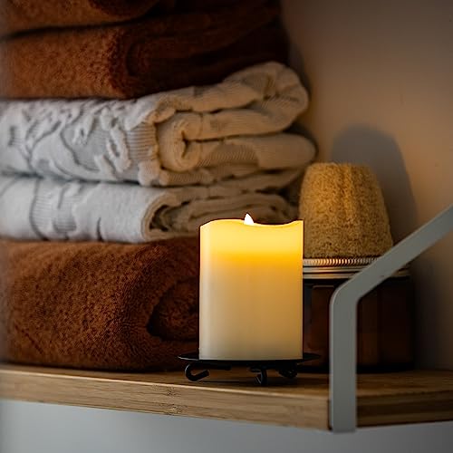 Stonebriar 6 Count Real White Wax 3x4 Flameless LED Pillar Candles with Remote and Timer by Stonebriar - Image 9