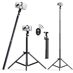 Palo Para Camara De Fotos Trípode Extensible Para Teléfono Inteligente de 160CM Bluetooth Palo Selfie Trípode para Teléfono con Control Remoto y Soporte para Teléfono Celular compatible con iPhone/Samsung/GoPro/cámara