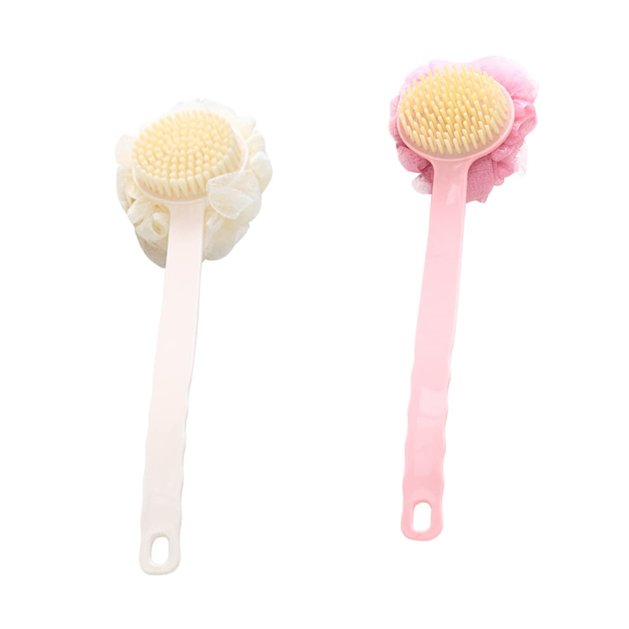 WOFASHPURET 2Pcs Long Handle Back Scrubber for Body Cleaning Soft Bath Brush with Hanging Design Durable and for and Exfoliating