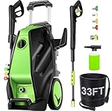 Pressure Cleaner, 5000 PSI 4.0 GPM Heavy Duty Power Cleaner with 33FT Hose, 4 Quick Connect Nozzles, Foam Cannon, Blue