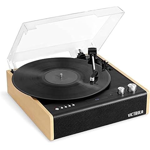 Victrola Eastwood Dual Bluetooth Turntable - 3-Speed Vinyl Record Player with Built-in Speakers, Audio Technica Cartridge & RCA/Headphones Output, Black (VTA-72) Cover