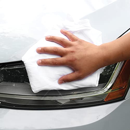 Arkwright W43 Cleaning Rags - Bulk Premium T-Shirt Material Wash Cloths, 100% Cotton Lightweight Quick Dry Absorbent Dish Towel For Home, Bars, Restaurant, Car, 5 Lb Box, White #TOP2