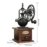 Kaffeemühle Manuell Coffee Grinder Bezaubernde Retro Kaffeemühle im Antik Design aus Holz & Gusseisen gefertigt Espressomühle für Kaffee Bohnen – Ansicht 2