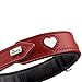 Hunter Hundehalsband Love, Farbe: rot/schwarz, weiches, Robustes Rindsleder, einzeln eingenähte Herzen, handgefertigt, hoher, besonders anschmiegsam, Made in Germany, Größe 65