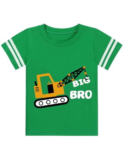 Image of Big Brother Shirt for Toddler Boys Promoted to Big Bro Monster Truck Train Tshirt Tops for Boys 2-7T