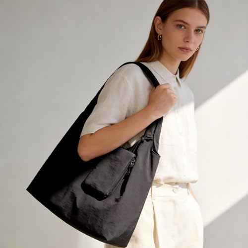 Bolso tote de nylon para mujer con cierre miniatura 2