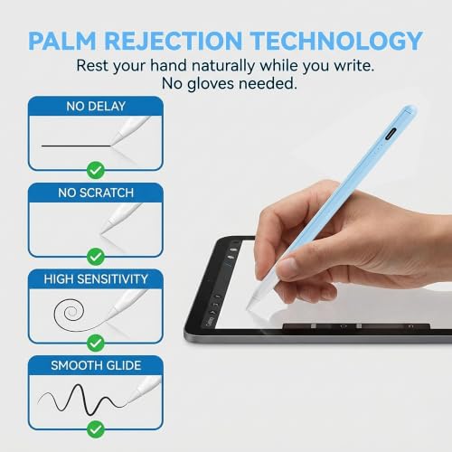 Image of JEDOUBAL Stylus Pen for iPad 2018-2026, 3X Fast Charging iPad Pencil with Palm Rejection & Tilt Sensitivity, Apple Pencil Alternative No Bluetooth Required Compatible with iPad Pro Air Mini