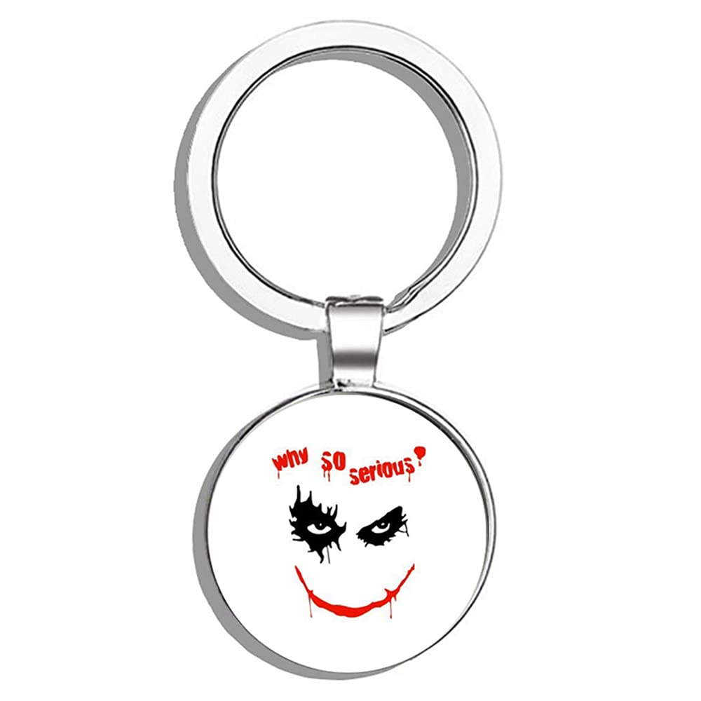 HJ Media Joker Why So Serious? Metal Round Metal Key Chain Keychain Ring
