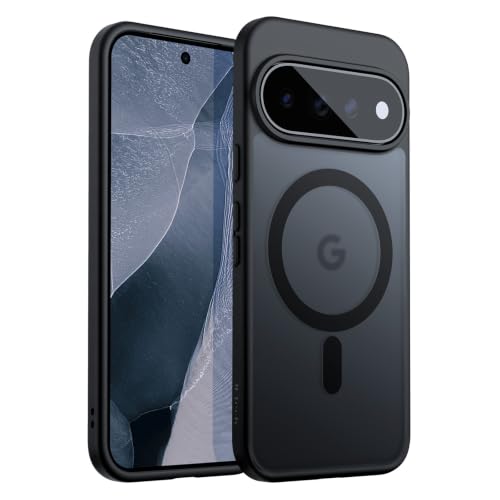 Image of JETech Magnetic Matte Case for Google Pixel 11 Pro, Black | Compatible with MagSafe, Compatible with Pixelsnap Charger, Translucent Back, Anti-Slip Grip, Shockproof Cover