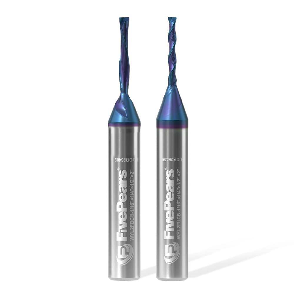 FivePears Up Cut And Down Cut Spiral Router Bit 1/4 Inch