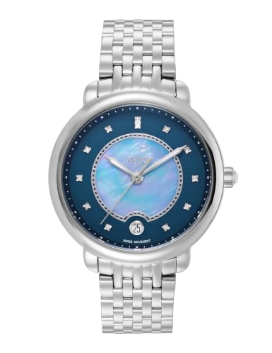 Image of Xylys Quartz Analog Blue Dial Silver Stainless Steel Strap Watch for Women