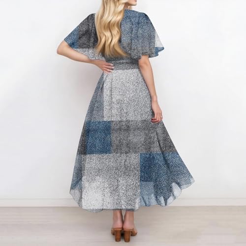 Spring Summer Chiffon Midi Dresses for Women 2025 Elegant Classy Wedding Guest Floral Formal Cocktail Prom Dress