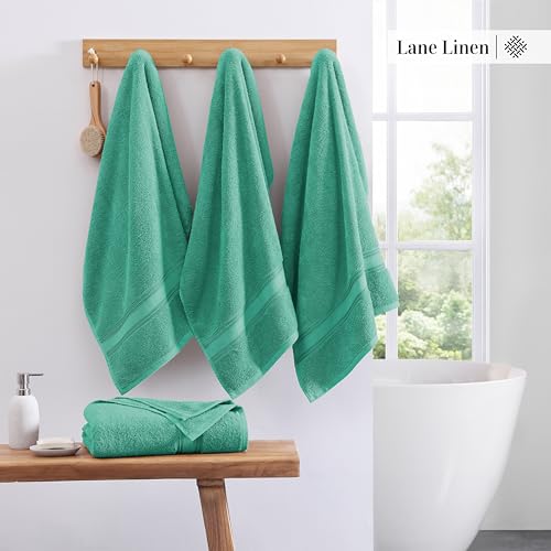 Image of LANE LINEN Extra Large Bath Towels for Bathroom- 100% Cotton Bath Sheets, Quick Dry, Large Size, Shower Towel, Cotton Sheet for Bathroom, Teal GreenTowels Set of 4