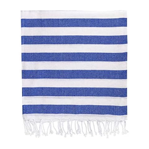 Nicola Spring Blue Stripe Turkish Cotton Towel Cover