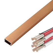 Cable Cover Floor, Wall Mount Tv Cord Raceway Hider Black Silver Wood Color Wire Concealer with Rail, Wide 24mm Management Kit Organizer for Home OfficeDeep Coffee,Length 100cm/3.3ft