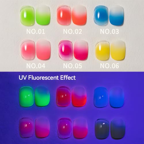 Set de 6 Geles de Esmalte Fluorescente Neon para Uñas miniatura 2