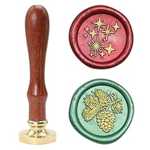 Wax Seal Stamps Set - Star Wax Seal Stamp & Pine Cone Stamp 2Pcs with Wooden Handle - Vintage Seals for Letter Sealing, Wedding Invitations, scrapbooks, Envelopes & Gift Package Decor