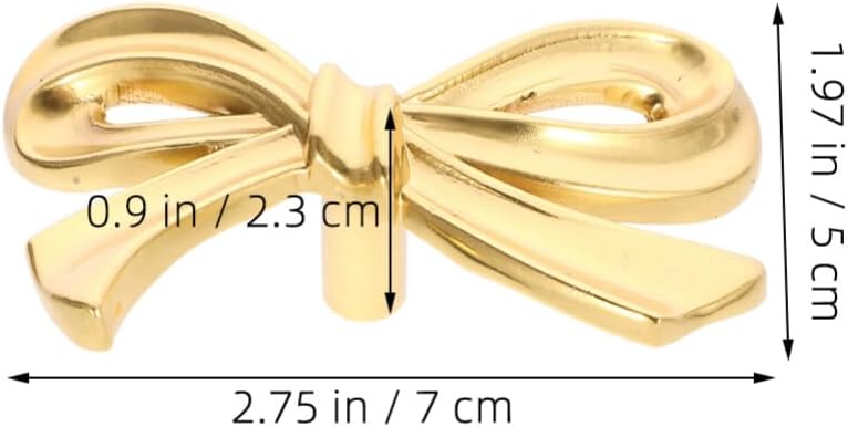 DOITOOL Bowknot Cabinet Knobs 2.75In Decorative Brass Pull Handles for Kitchen Cupboard Dresser Drawer Wardrobe Hardware Set