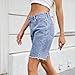 AKTCVVJ Jeans Shorts for Women Elastic Waist Loose Fit Short Pants Fashion Short Jeans Summer Denim Shorts with Pockets