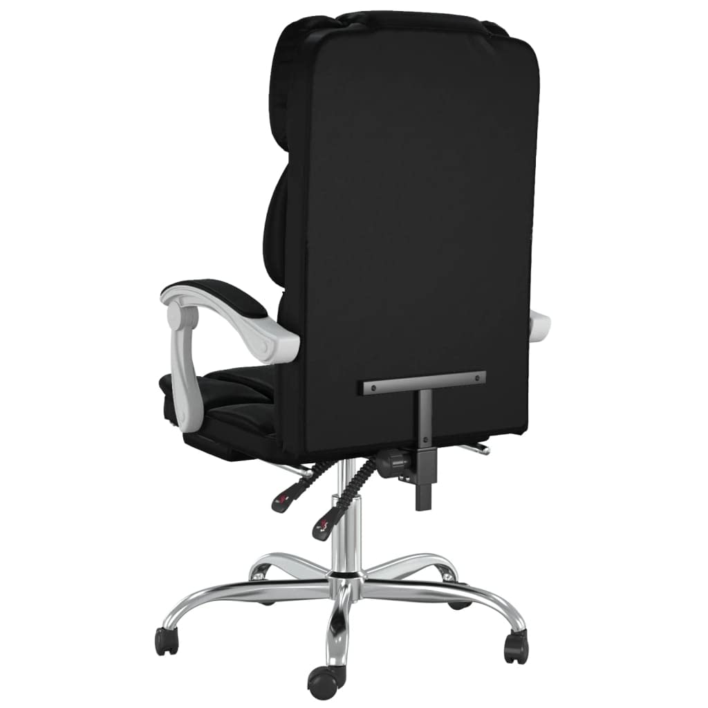 Silla de oficina reclinable y respaldo ajustable, piel sintética, rotación de 360 grados, estructura de metal resistente, incluye instrucciones de montaje (idioma español no garantizado)