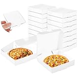 LOPYXBR 100 PCS Mini Pizza Boxes 3.5 x 3.5 Inch Small Pizza Boxes 3x3 White Pizza Box Square Cardboard Pizza Box for Celebrations Party Favors Christmas Birthdays Valentines Day Weddings